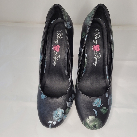 Penny Loves Kenny Floral Block Chunky Heels Size 8 - Picture 2 of 6